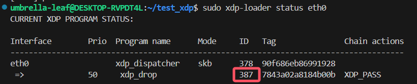 xdp-loader查看XDP程序挂载